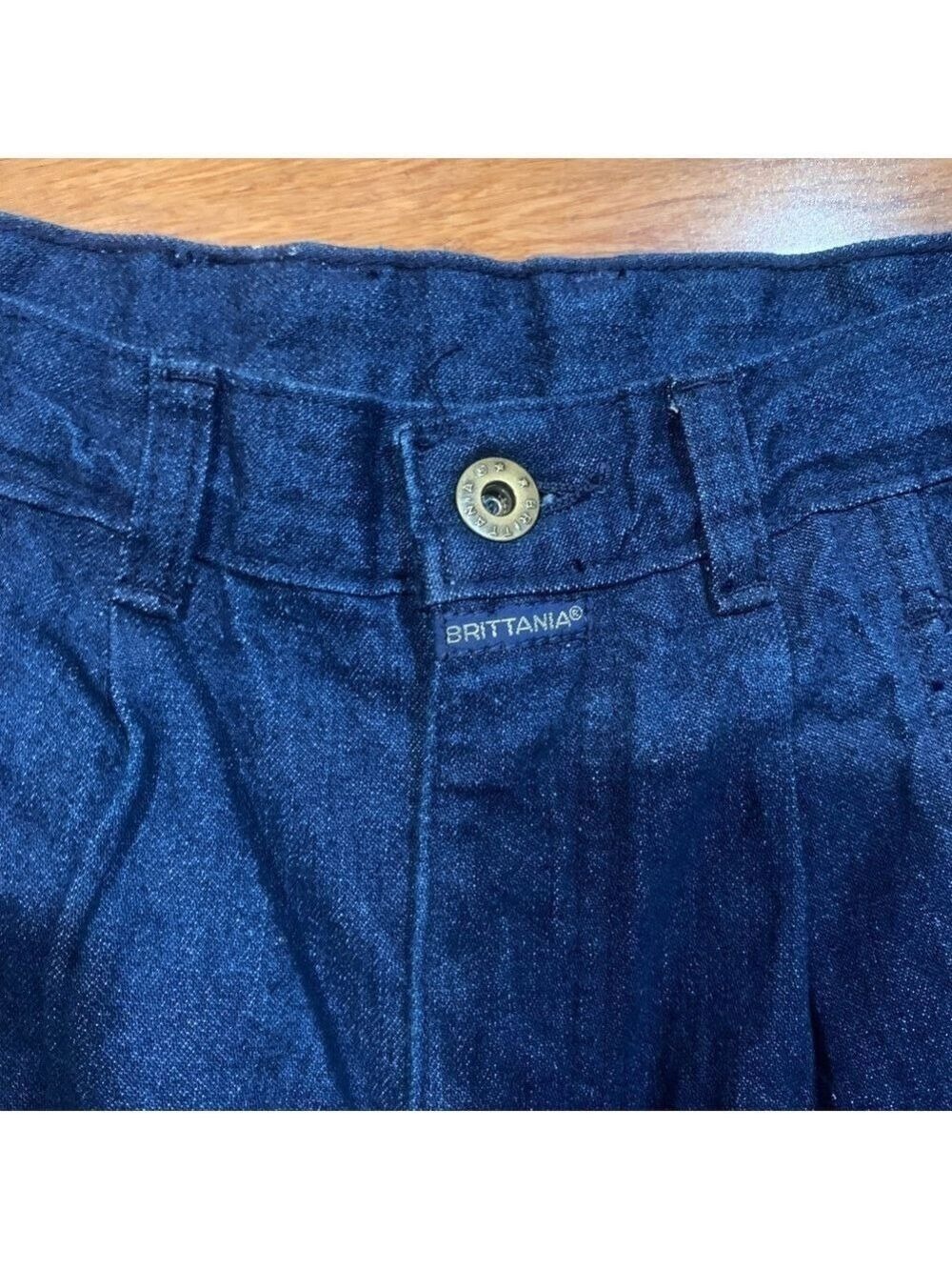 Vntg 80’s Brittania dark blue cargo jeans size 14 - Picture 3 of 7